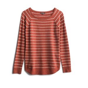 Pink Clover Valencia Curved Hem Pullover, burnt Orange. Large